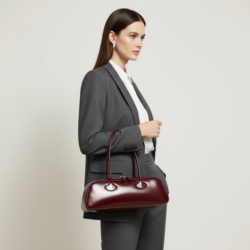 Daisy Luxury Leather Baguette Bag