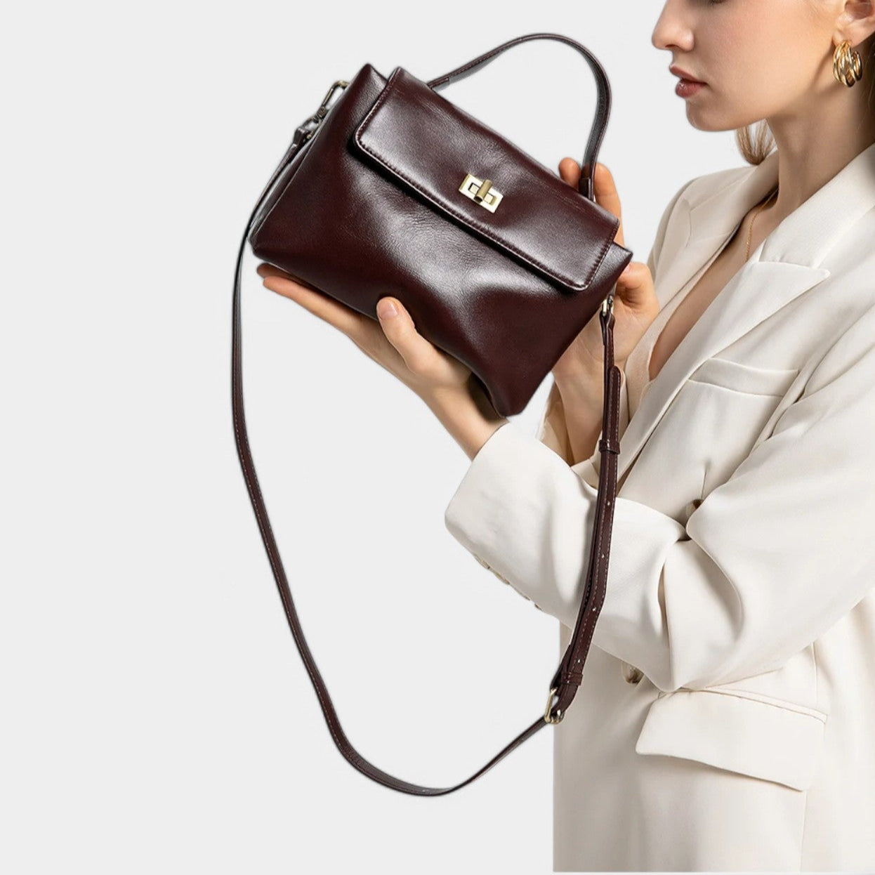 Celeste Leather Shoulder Handbag