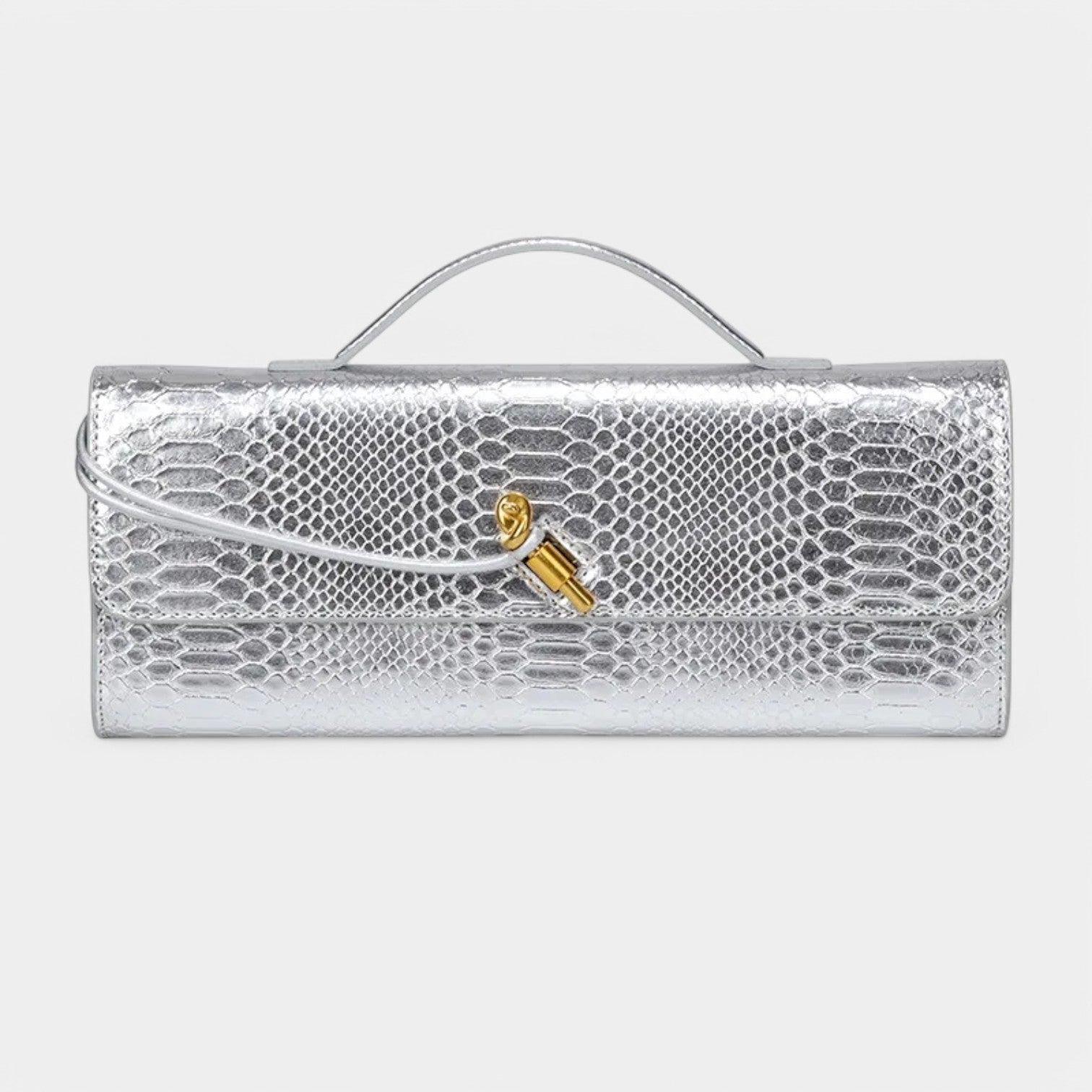 Clair Crocodile Clutch - Vegan Leather Handbag