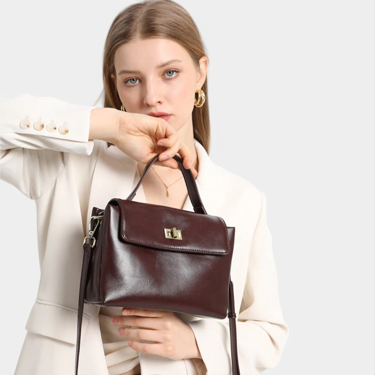 Celeste Leather Shoulder Handbag