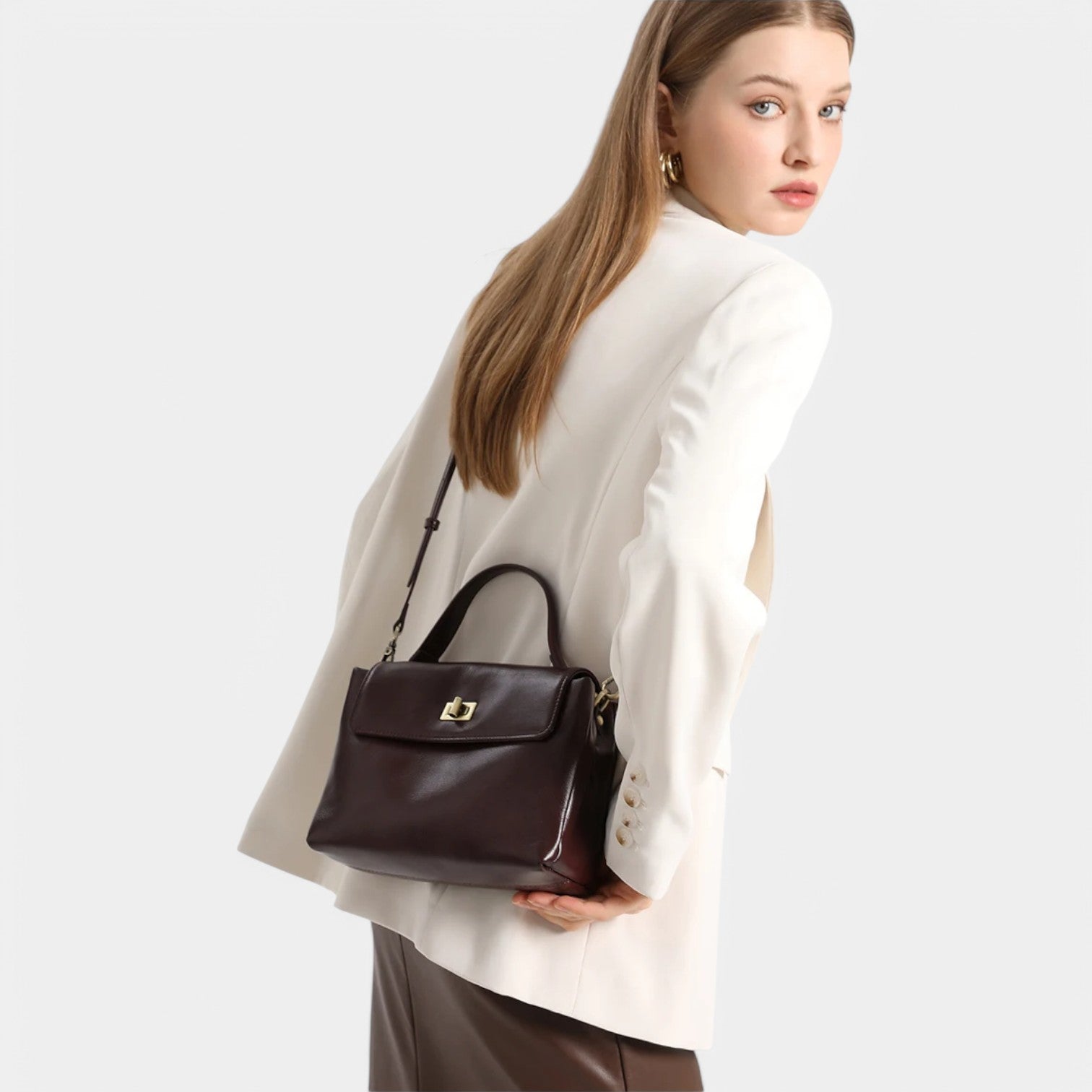 Celeste Leather Shoulder Handbag