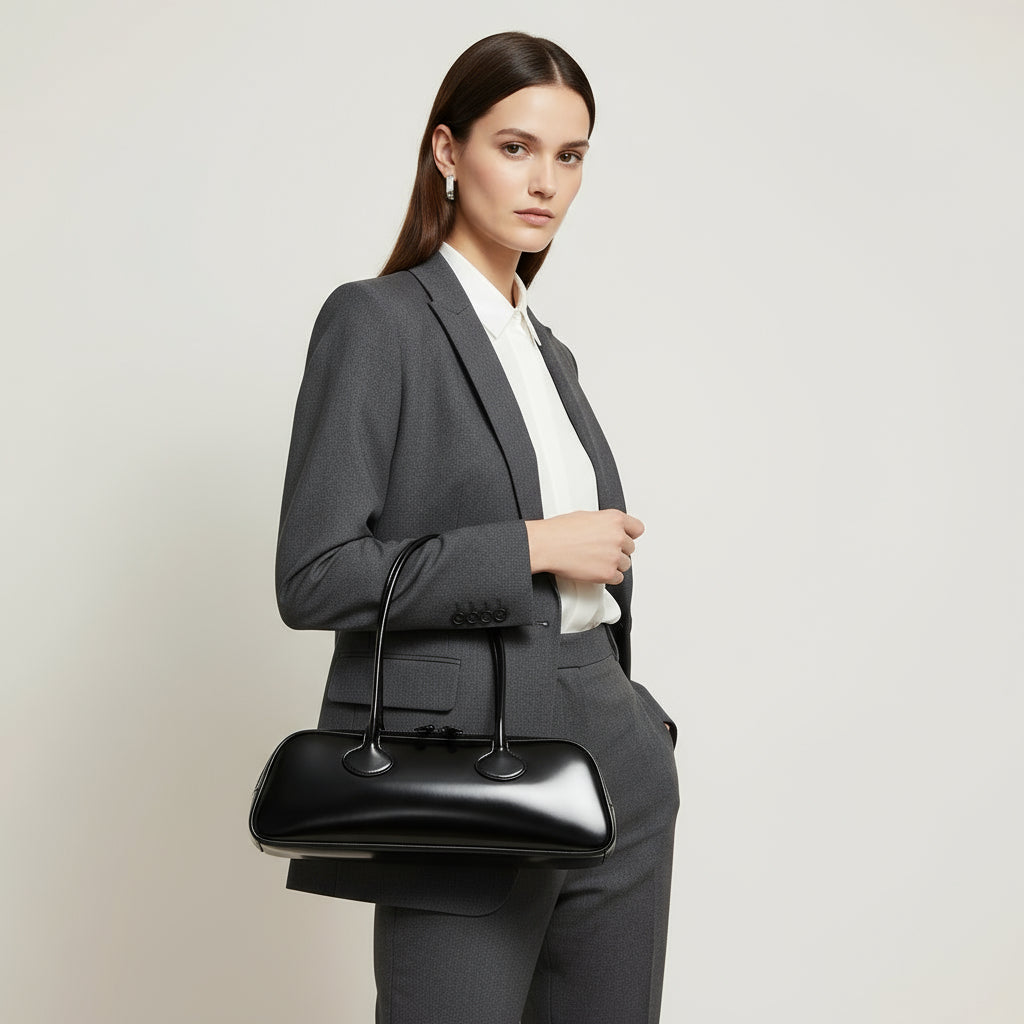 Daisy Luxury Leather Baguette Bag