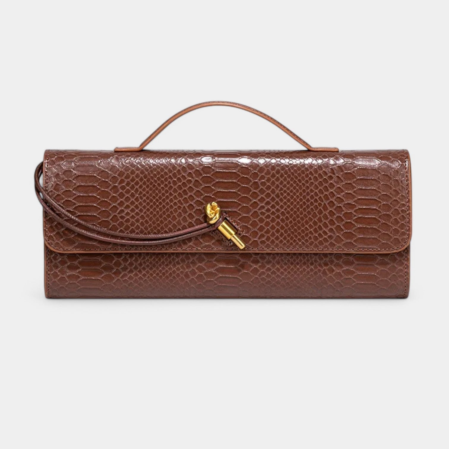 Clair Crocodile Clutch - Vegan Leather Handbag