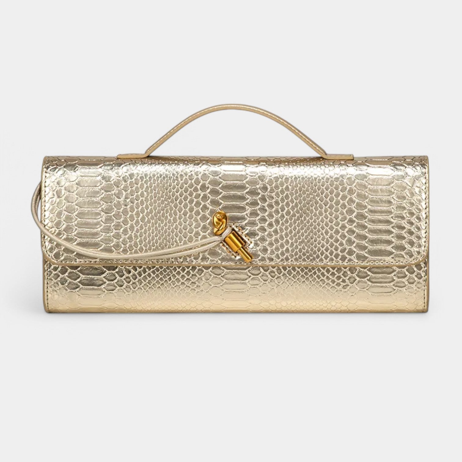 Clair Crocodile Clutch - Vegan Leather Handbag