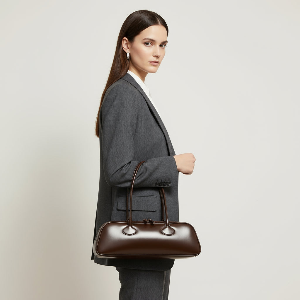 Daisy Luxury Leather Baguette Bag