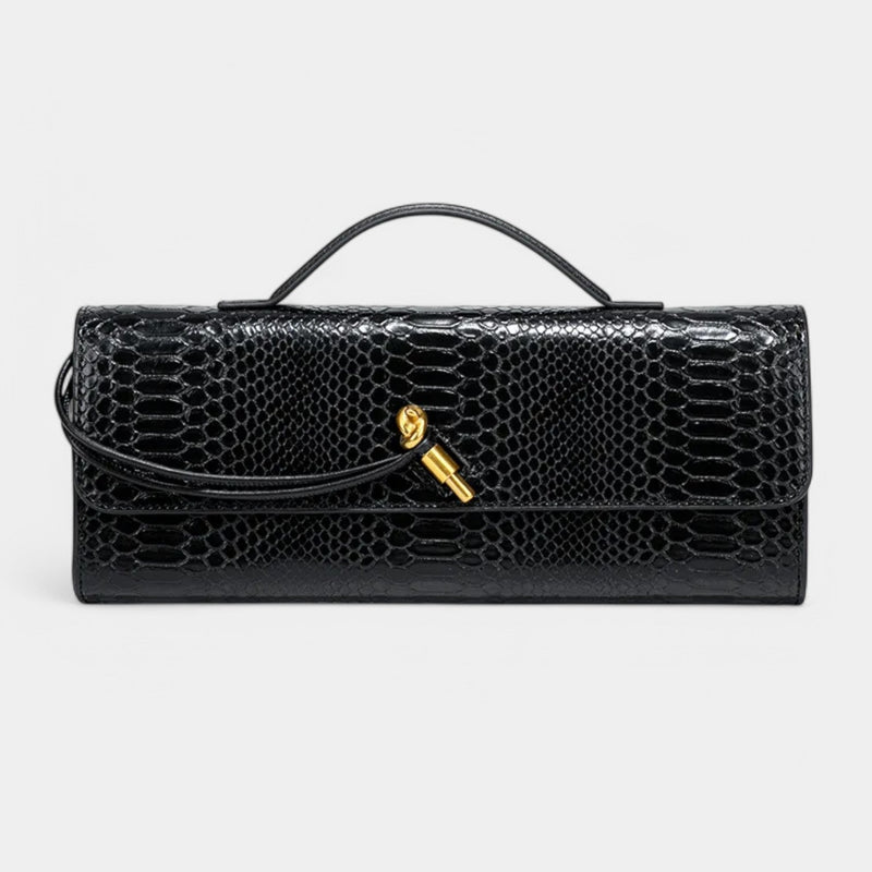 Clair Crocodile Clutch - Vegan Leather Handbag