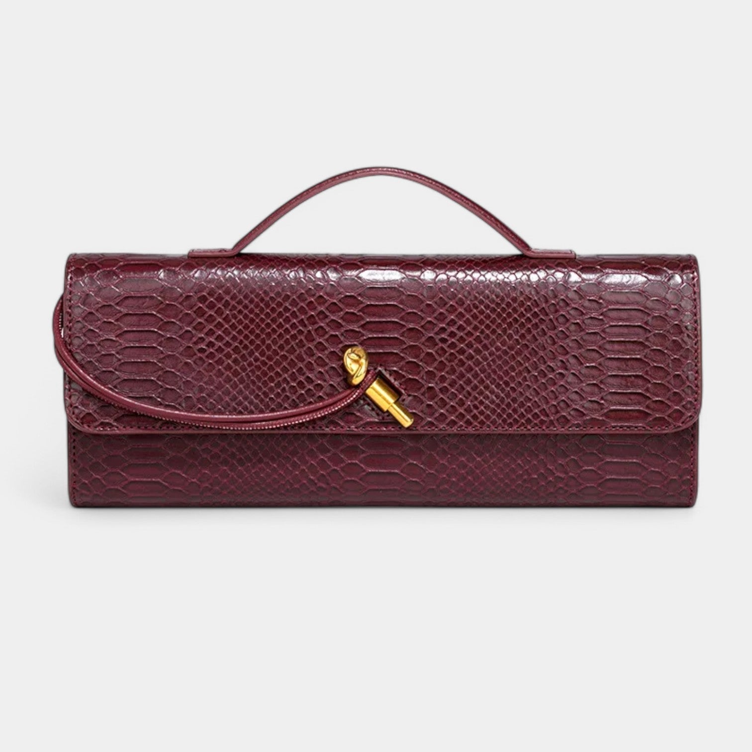 Clair Crocodile Clutch - Vegan Leather Handbag