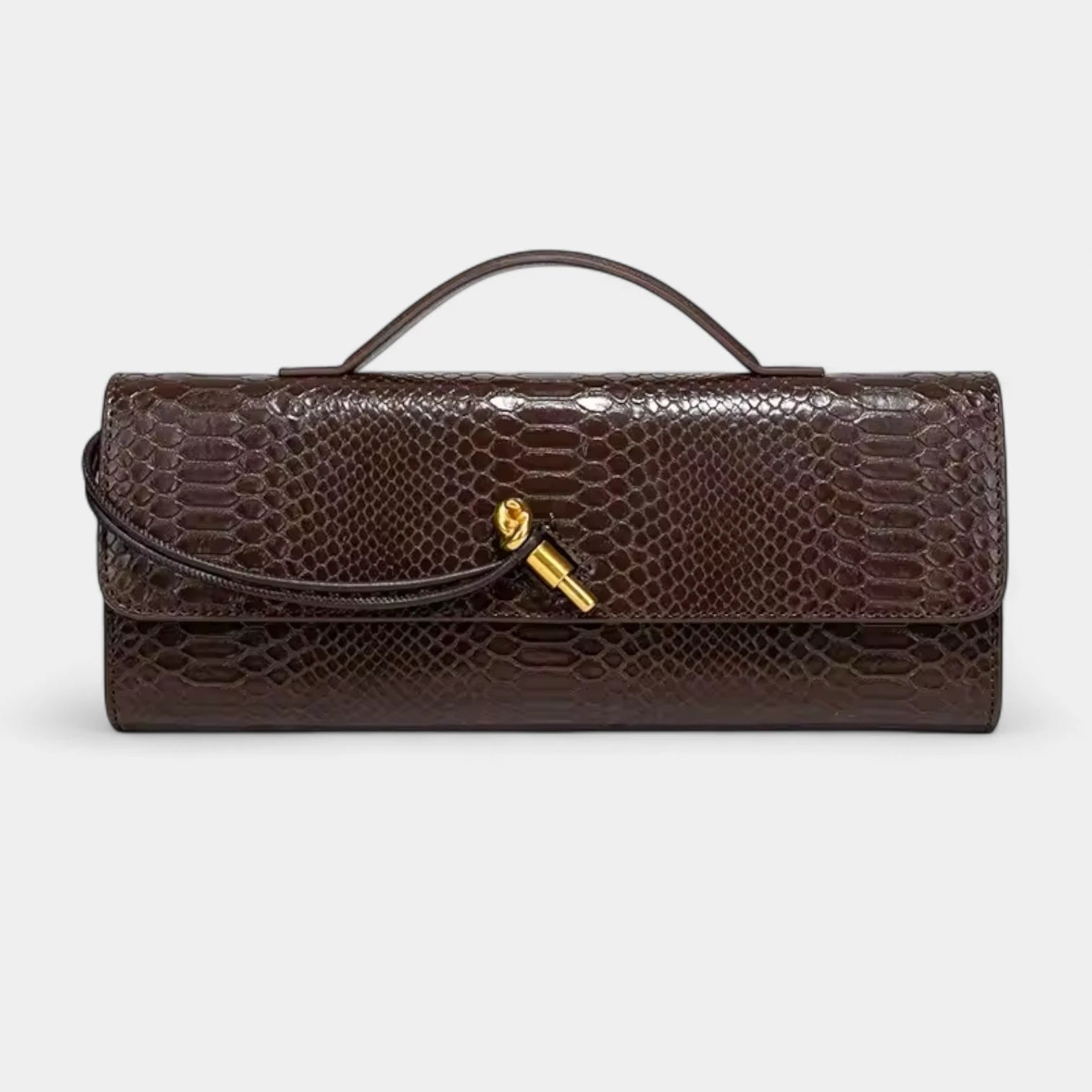 Clair Crocodile Clutch - Vegan Leather Handbag