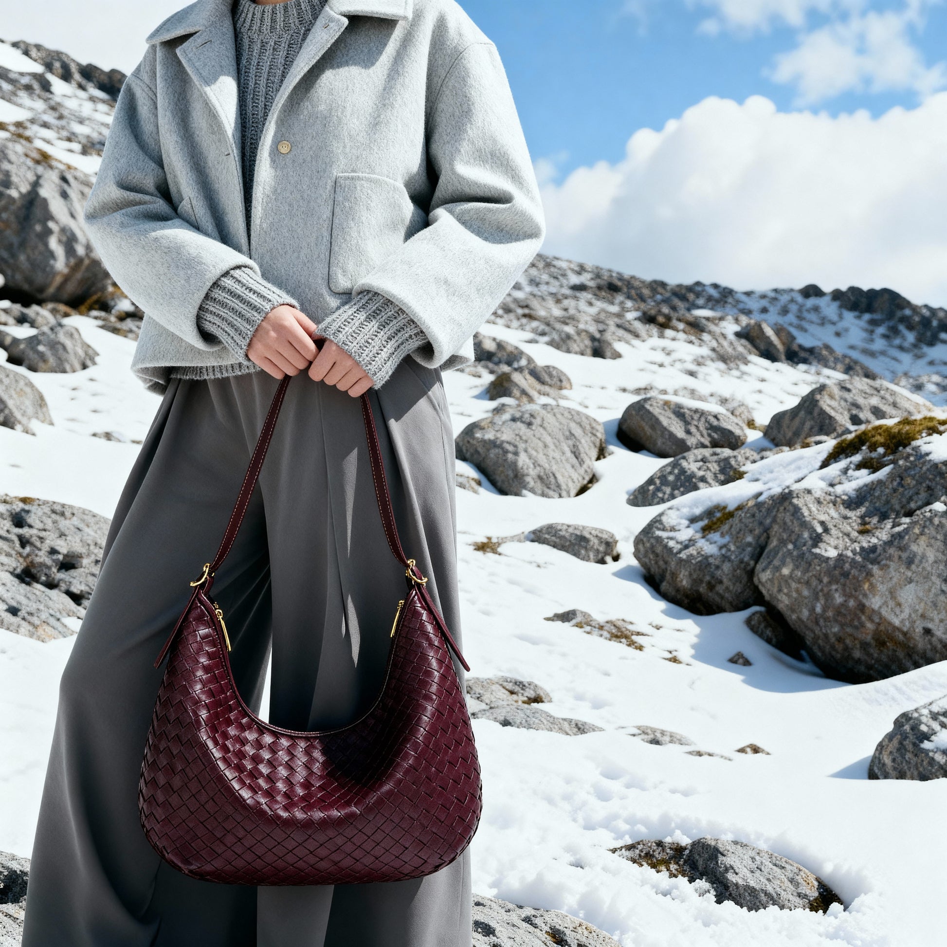 Margaux Woven Vegan Leather Tote Bag