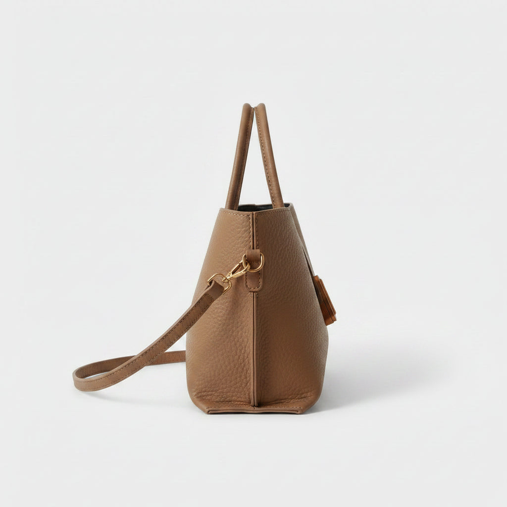 Adèle Vegan Leather Bucket Bag – Shoulder Handbag