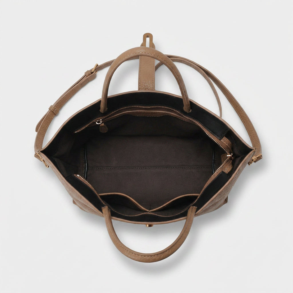 Adèle Vegan Leather Bucket Bag – Shoulder Handbag