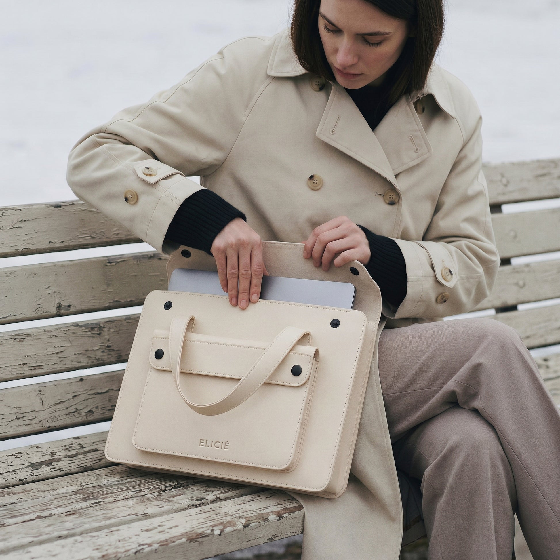 Paris Italian Leather Office Bag - Laptop Bag