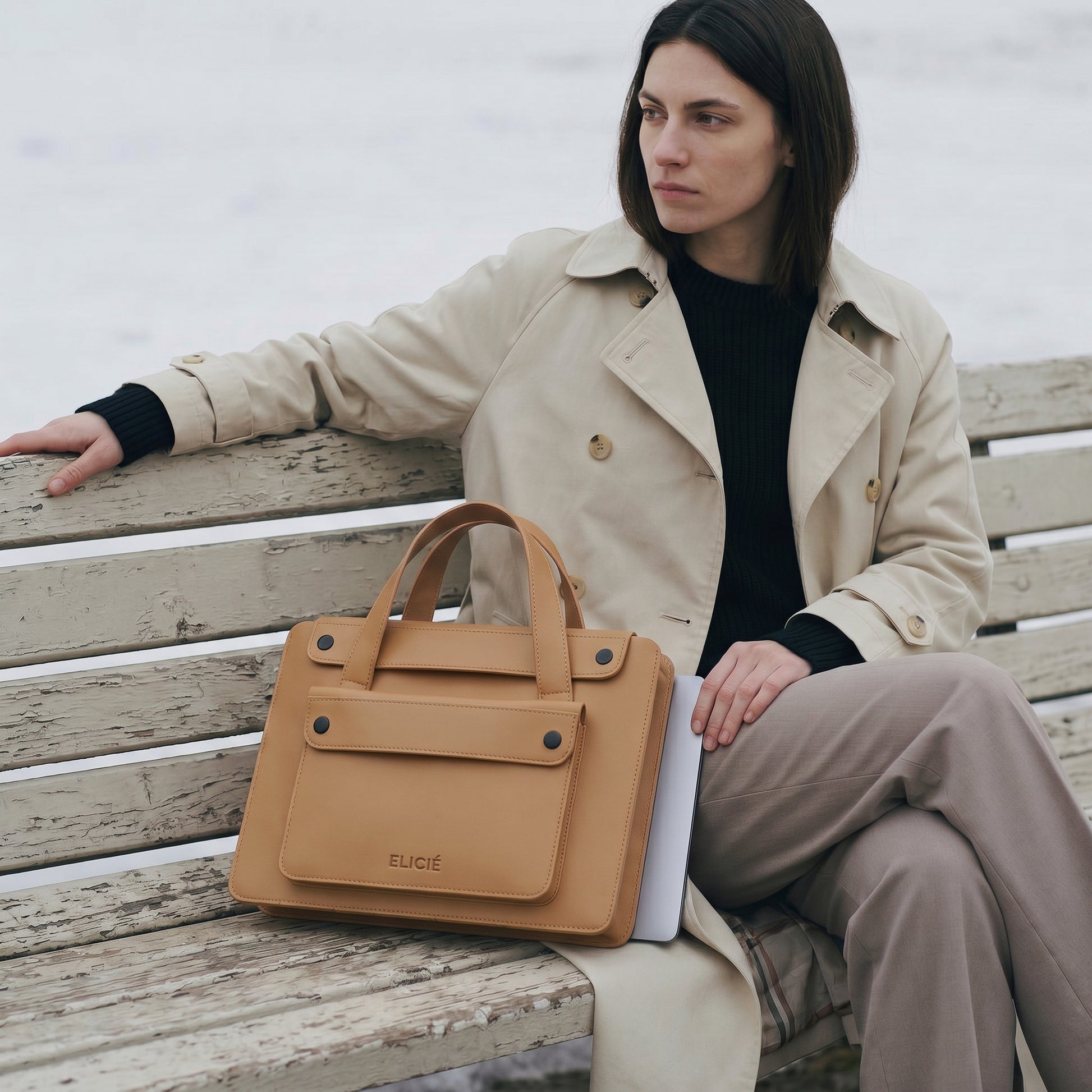 Paris Italian Leather Office Bag - Laptop Bag
